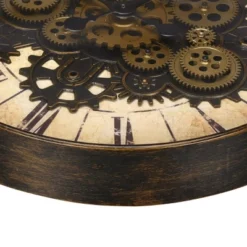 FURNIinspire Wall Clocks Round Gear Mechanism Hanging Clock Living Room Decorative Timepiece Home Vintage Wall Decor, Brown, 20"*20"*2.5" -Home Haven Furniture Store GUEST 7709c119 c00d 4d97 a769 b6e51640b437