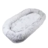 FURNIinspire Pet Beds Human Dog Bed, Washable Faux Fur Dog Bed, Large Dog Sofa Bed Washable Pet Bedfor Bedroom, Living Room, Gray, 71"*45"*14"