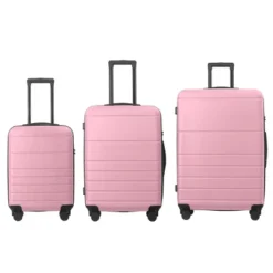 FURNIinspire Bag And Luggage Sets 3 Piece Travel Hard Shell Luggage, Lightweight Rolling Suitcases With Wheels, Pink, 20.87"*11.61"*30.31" -Home Haven Furniture Store GUEST 7753f659 ac41 4af7 99f1 8391af30a15c