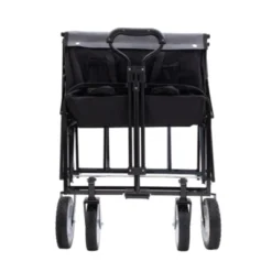 FURNIinspire Outdoor Serving Carts Collapsible Foldable Wagon Cart With Strapping System Beach Wagon Utility Cart, Black, 35.04"*21.65"*38.98" -Home Haven Furniture Store GUEST 778732d4 dbd0 49db b2d3 6e33f09f81e2