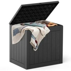 FURNIinspire Deck Boxes, Portable Storage Box With Waterproof Function For Patio Furniture, Garden Tools, All Weather Use, Black, 22"*17.1"*20.9" -Home Haven Furniture Store GUEST 77b7806c e998 43f0 95bf 3d12ad2757c9