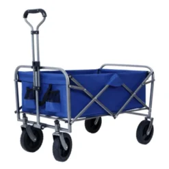 FURNIinspire Outdoor Serving Carts Collapsible Folding Wagon 300L Collapsible Wagon With Tailgate All-Terrain Wheels, Blue, 35.43"*21.85"*39.17" -Home Haven Furniture Store GUEST 7829211a 2d46 4174 817a d0bf28cc5760