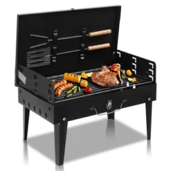 FURNIinspire Outdoor Grills, Griddles And Smokers Professional Square Charcoal Grill, Heavy Duty Portable BBQ System Patio, Black, 17.9"*12.79"*3.15" -Home Haven Furniture Store GUEST 78918c29 7222 418c a752 c1d631c4cec3