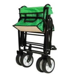 FURNIinspire Outdoor Serving Carts Minimeetall Collapsible Foldable Wagon Cart Utility Wagon Grocery Cart 225lbs, Green, 35.04"*22.44"*38.58" -Home Haven Furniture Store GUEST 7912a181 493b 4326 beb5 00014a1586ce