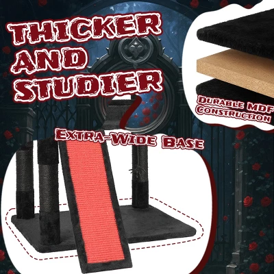 FURNIinspire Pet Tower Halloween Cat Tree Tower With Cat Condo, Scratching Board, Gothic Multi-Level Pet Furniture, Multicolored, 27.3"*29.25"*52.65" 5 FURNIinspire Pet Tower Halloween Cat Tree Tower With Cat Condo, Scratching Board, Gothic Multi-Level Pet Furniture, Multicolored, 27.3"*29.25"*52.65" - Image 3