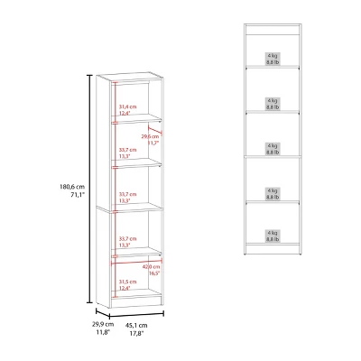 FURNIinspire Utility Storage Shelves 71.1inch Slim Shelving Unit Multifunctional 5 Tier Bookcase, Living Room Storage Shelf, Beige, 11.8"*17.8"*71.1" 4 FURNIinspire Utility Storage Shelves 71.1inch Slim Shelving Unit Multifunctional 5 Tier Bookcase, Living Room Storage Shelf, Beige, 11.8"*17.8"*71.1" - Image 2