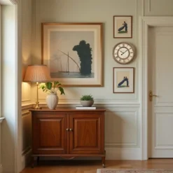 FURNIinspire Wall Clocks Round Roman Numeral Clock Decorative Living Room Hanging Clock Vintage Timepiece Home Decor, Brown, 20"*20"*2" -Home Haven Furniture Store GUEST 7beb3294 5362 419b 8716 79985dcff585