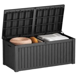 FURNIinspire Deck Boxes, 150 Gallon Outdoor Patio Storage Box With Large Storage Capacity For Furniture Garden Tools, Black, 54.3"*26.5"*28.7" -Home Haven Furniture Store GUEST 7d6c5046 0ede 499a 8c71 ae8c772fcd5b