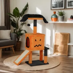 FURNIinspire Pet Tower Halloween Cat Tree Tower With Sisal Scratching Posts, Hanging Toys, Cat Activity Platform, Orange, 27.3"*11.8"*39" -Home Haven Furniture Store GUEST 7e1462c7 b5bd 4b84 abe5 218e219070fc