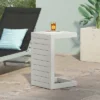 FURNIinspire Patio End Table, C-Shaped Side Table, Compact, Stylish, And Versatile, White, 15"*14.5"*24" -Home Haven Furniture Store GUEST 7f30ead2 9edf 4ffc b8f8 f597e7308896