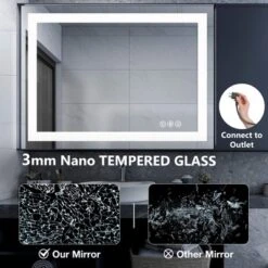 FURNIinspire Bathroom Vanity Mirrors Anti-Fog Bathroom Mirror, Rectangle Bathroom Vanity Mirror, Adjustable Brightness, Tempered Glass, 28"*20" -Home Haven Furniture Store GUEST 8000665c 9047 4e12 82cd 6ba48d53b3c3