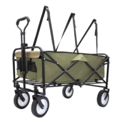 FURNIinspire Outdoor Serving Carts 360lbs Foldable Wagon Cart Beach Wagon Utility Cart Wagon Grocery Cart For Fishing, Green, 35.04"*21.65"*38.98" -Home Haven Furniture Store GUEST 83338ef6 b04d 4882 a406 a80a20ebbb43