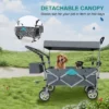 FURNIinspire Outdoor Serving Carts Push Pull Utility Folding Wagon With Removable Canopy For Camping Beach Outdoor, Gray, 50"*20.47"*43.3" -Home Haven Furniture Store GUEST 847bf887 3ff0 4ae9 9034 2bcb615165d6