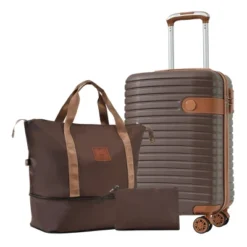 FURNIinspire Bag And Luggage Sets 3 Piece Carry On Luggage Sets, Lightweight Hard Shell Suitcase With Wheel, Bag Set, Brown, 8.9"*13.6"*21.3" -Home Haven Furniture Store GUEST 84ea9eff c461 414c 807a cdffc61b5ebf