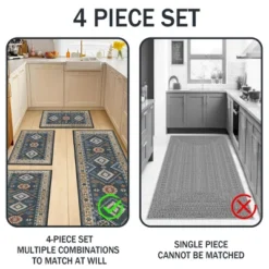 FURNIinspire Floor Mats 4 Piece Farmhouse Kitchen Rug Washable Area Rugs Non Skid Bohemian Mat For Hallway Entryway, Blue, 60"*20" 8 FURNIinspire Floor Mats 4 Piece Farmhouse Kitchen Rug Washable Area Rugs Non Skid Bohemian Mat For Hallway Entryway, Blue, 60"*20" -Home Haven Furniture Store GUEST 8732d748 f1e6 4476 9707 9bc063919a7f