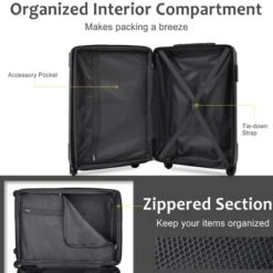 FURNIinspire Bag And Luggage Sets 20 Inch Luggage Set, Lightweight Checked Suitcase With 2 Mesh Bag Travel Business, Black , 8.3"*13.6"*21.5" 10 FURNIinspire Bag And Luggage Sets 20 Inch Luggage Set, Lightweight Checked Suitcase With 2 Mesh Bag Travel Business, Black , 8.3"*13.6"*21.5" -Home Haven Furniture Store GUEST 8a2d81ca e210 4f4b a5d8 3de972b3059b