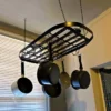 FURNIinspire Kitchen Rack 33" Oval Cookware Hanging Pot Rack Ceiling Mount Organizer 12 Hooks Pots Pans Storage Kitchen, Black, 33.54"*17.36"*1.56" -Home Haven Furniture Store GUEST 8a800c11 ed79 4c39 a987 7c3579bcbe33
