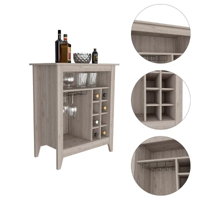 FURNIinspire Wine Racks Bar Cabinet, Wine Cabinet, Sideboard Kitchen Cupboards With Open Shelf, Wine Rack, Gray, 17.7"*32.5"*37.07" 5 FURNIinspire Wine Racks Bar Cabinet, Wine Cabinet, Sideboard Kitchen Cupboards With Open Shelf, Wine Rack, Gray, 17.7"*32.5"*37.07" - Image 3