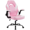 FURNIinspire Task And Office Chairs Pu Leather Office Chair Swivel Computer Gaming Chair With Lumbar Support, Pink And White, 25"*28"*46" -Home Haven Furniture Store GUEST 8c17e0a8 5a93 4dbf b7d1 92d90c9b72f9