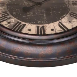 FURNIinspire Wall Clocks 30inch Modern Round Wall Clock Decorative Living Room Vintage Wall Decor For Bedroom, Metal Frame, Brown, 30"*30"*2" -Home Haven Furniture Store GUEST 8c4be5e8 94d9 4b61 8551 756e01af1e8e