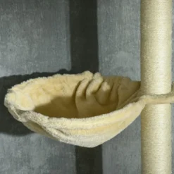 FURNIinspire Floor To Ceiling Cat Tree Adjustable Height, Cat Climbing Tower With Carpeted Platforms, Toy Balls, Beige, 21.25"*13.5"*98.5" -Home Haven Furniture Store GUEST 8d4042a6 8a3b 4c18 b1a1 0b372a253473