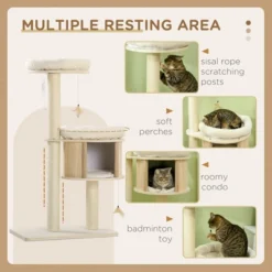 FURNIinspire Pet Tower 3 Level Cat Tree Cat Playhouse Cat Tower, Cat Toy Pet Furniture With Scratching Posts, Soft Cushion, Brown, 25.5"*17.75"*46.5" 9 FURNIinspire Pet Tower 3 Level Cat Tree Cat Playhouse Cat Tower, Cat Toy Pet Furniture With Scratching Posts, Soft Cushion, Brown, 25.5"*17.75"*46.5" -Home Haven Furniture Store GUEST 8dffcbed b93b 40a9 ac7b acd0cef63be7
