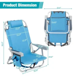 FURNIinspire Outdoor Portable Chair Adjustable Back Lightweight Design For Beach And Picnic, Blue, 24.8"*25.6"*32.28" -Home Haven Furniture Store GUEST 8e0386e1 2476 4727 9acc dfb7de6d4707
