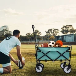 FURNIinspire Outdoor Serving Carts Fish 250L Collapsible Wagon Beach Wagon With Big Wheels For Camping, Sports, Blue, 25.98"*17.32"*37.4" -Home Haven Furniture Store GUEST 8e59eb65 a525 423f b360 bb3e2328ac93