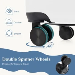 FURNIinspire Bag And Luggage Sets 20/24/28 Inch 3PCS Hard Shell Roller Suitcase Set Expandable Travel Luggage With Spinner Wheels, White