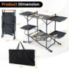 FURNIinspire Outdoor Grills, Griddles And Smokers Professional Camp Kitchen System, For Backcountry, Group Camping, Black, 75.03"*19.23"*6.24" -Home Haven Furniture Store GUEST 8f6fa513 1c6d 4785 b0be 97fbdc0b4630