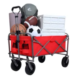 FURNIinspire Outdoor Serving Carts Collapsible Folding Wagon 300L Collapsible Wagon With Tailgate All-Terrain Wheels, Red, 35.43"*21.85"*39.17" -Home Haven Furniture Store GUEST 8f8cd353 9cd6 4042 a056 c4b582f67688