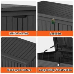 FURNIinspire Deck Boxes, 150 Gallon Outdoor Patio Storage Box With Large Storage Capacity For Furniture Garden Tools, Black, 54.3"*26.5"*28.7" -Home Haven Furniture Store GUEST 90a26638 00f8 48c7 8051 301cbdd6408d