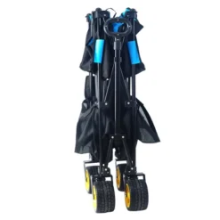 Furniinspire Wheelbarrows And Lawn Carts Big Large Capacity Folding Cart, Extra Long Extender Wagon Cart, Black And Blue, 53“*20"*51" -Home Haven Furniture Store GUEST 923c56b9 0bac 4d7d b336 a46c51549da4