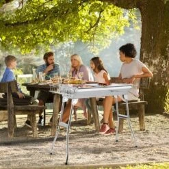 FURNIinspire Outdoor Grills, Griddles And Smokers Stainless Steel BBQ Grill Cooking Accessories For Camping, Picnics, Use, Silver, 28.7"*12.99"*7.3" -Home Haven Furniture Store GUEST 97284a72 9b2d 4f22 b5aa e0608a8cfdaa