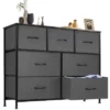 FURNIinspire Dressers 7 Drawer Fabric Tall Dresser Tower Closet Storage Chest Of Drawers For Bedroom Nursery, Grey, 11.8"*39.3"*30.3"