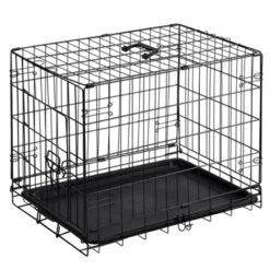 FURNIinspire Pet Crates And Houses 24 Inch Single Door Dog Cage, Metal Pet Kennel With Secure Lock, Removable Tray, Black , 16.5"* 24.4"*19.5" -Home Haven Furniture Store GUEST 97eb2374 9149 44c4 bd07 92eae6eed102