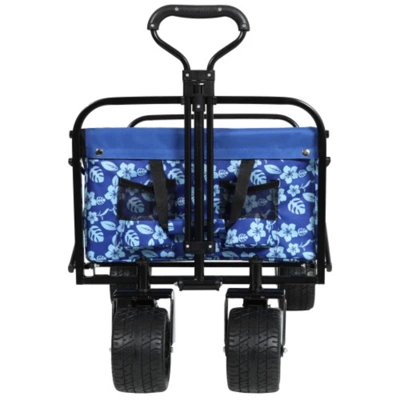 FURNIinspire Outdoor Serving Carts Fish 400L Collapsible Wagon Beach Wagon With Big Wheels For Camping, Sports, Blue, 35.04"*24.41"*38.58" 3 FURNIinspire Outdoor Serving Carts Fish 400L Collapsible Wagon Beach Wagon With Big Wheels For Camping, Sports, Blue, 35.04"*24.41"*38.58"