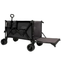 FURNIinspire Outdoor Serving Carts Extra Long Extender Wagon Cart Beach Wagon Cart 480LBS With All-Terrain Wheels, Black, 35.43"*22.83"*43.34" -Home Haven Furniture Store GUEST 999ca651 e077 4cfb 855f 01dd5a86134b
