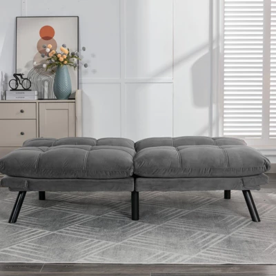 FURNIinspire Convertible Folding Modern Sofa Bed, Light Grey, 67"*16"*32" 4 FURNIinspire Convertible Folding Modern Sofa Bed, Light Grey, 67"*16"*32" - Image 2