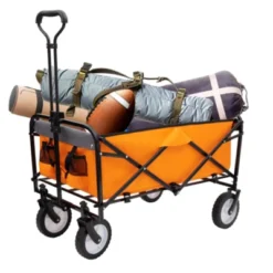 FURNIinspire Outdoor Serving Carts Collapsible Foldable Wagon Cart With Strapping System Beach Wagon Utility Cart, Orange, 35.04"*21.65"*38.98" -Home Haven Furniture Store GUEST 9d3e148e f7c4 43c9 9d7a 7e92b39713fa