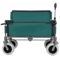 FURNIinspire Outdoor Serving Carts 3-in-1 Folding Wagon With Bench Seat 500lbs Capacity, Beach Tires For Camping Beach, Green, 40.94"*25.2"*44.29" -Home Haven Furniture Store GUEST 9dd4fbc5 aa1a 4220 b781 14a364ca14bc