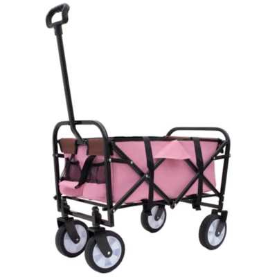 FURNIinspire Outdoor Serving Carts Fish 250L Collapsible Wagon Beach Wagon With Big Wheels For Camping, Sports, Pink, 25.98"*17.32"*37.4" 7 FURNIinspire Outdoor Serving Carts Fish 250L Collapsible Wagon Beach Wagon With Big Wheels For Camping, Sports, Pink, 25.98"*17.32"*37.4" - Image 5