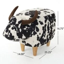 FURNIinspire Ottomans And Benches Cow Shaped Handcrafted Fabric Pouf With Natural Textures For Modern Living Indoor, White, 24.75"*14.25"*13.5" -Home Haven Furniture Store GUEST a02a4dee 585e 4a8a abb5 5fd3f3330434