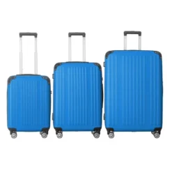 FURNIinspire Bag And Luggage Sets 3 Piece Rolling Luggage, Hard Shell Travel Suitcases Set With Wheels Telescopic Handle, Blue, 21.06"*11.42"*30.12" -Home Haven Furniture Store GUEST a09b951a 0d8c 41e5 a51a fa6d967ba1e7