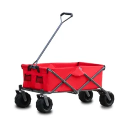 FURNIinspire Outdoor Serving Carts Park Garden Cart Tool Customized Color Folding Camping Trolley Outdoor Picnic Beach Wagon, Red, 37.8"*21.2"*34.45" -Home Haven Furniture Store GUEST a09f8c41 811b 4b63 903c e49fb425eca0