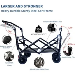 FURNIinspire Outdoor Serving Carts Collapsible Wagon Foldable With Removable Canopy Wheels For All-Terrain Brake For Camping, Blue, 35.4"*19.7"*44.5" 10 FURNIinspire Outdoor Serving Carts Collapsible Wagon Foldable With Removable Canopy Wheels For All-Terrain Brake For Camping, Blue, 35.4"*19.7"*44.5" -Home Haven Furniture Store GUEST a2204619 c492 4637 a49b 2f524fceb8de 1