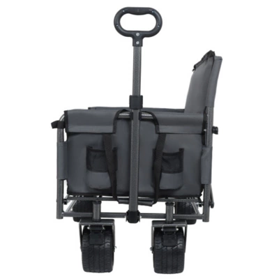 FURNIinspire Outdoor Serving Carts 3-in-1 Convertible Folding Wagon Cart Bench Seat Storage 500lbs Heavy-Duty Utility Wagon, Gray, 37"*24.02"*40.94" 3 FURNIinspire Outdoor Serving Carts 3-in-1 Convertible Folding Wagon Cart Bench Seat Storage 500lbs Heavy-Duty Utility Wagon, Gray, 37"*24.02"*40.94"