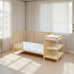 FURNIinspire Cribs Convertible Crib Baby Crib Baby Bed, Toddler Crib Changer Combo, 3 In 1 Crib Nursery Cribs For Bedroom, Brown, 71.5"*29.75"*35" -Home Haven Furniture Store GUEST a69a6b1d c2ce 4496 a9ed cb91f102f5f8