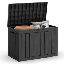 FURNIinspire Deck Boxes, 45 Gallon Portable Storage Box With Waterproof And Weather-resistant For Furniture Garden Tools, Black, 30.7"*17.1"*22" 11 FURNIinspire Deck Boxes, 45 Gallon Portable Storage Box With Waterproof And Weather-resistant For Furniture Garden Tools, Black, 30.7"*17.1"*22" -Home Haven Furniture Store GUEST a88ffbbf 173d 40cc b24d f1f8fd85cf1f