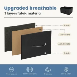 FURNIinspire Dressers 10 Drawer Fabric Tall Dresser Tower Closet Storage Chest Of Drawers For Bedroom Nursery, Black, 11.8"*31"*45.6" -Home Haven Furniture Store GUEST a8cc4f47 b765 4ca5 a45e c78305089dc8